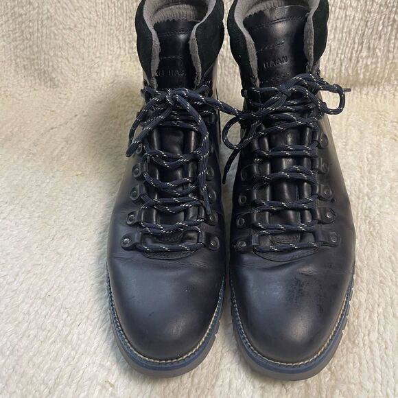 Cole Haan Men\'s ZeroGrand leather black Waterproof Hiker Boot Style C38230 SZ13M
